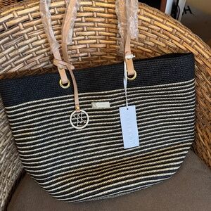 XX Amiani Black And Gold Beach Bag.NEW!